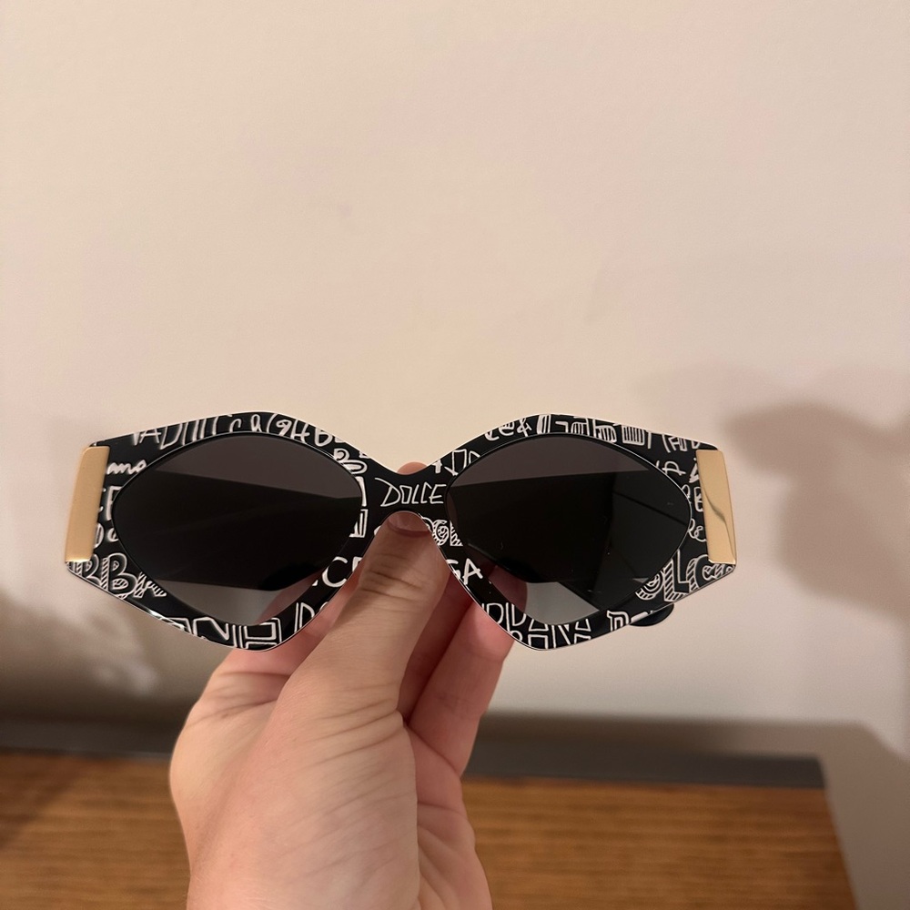 Dolce & Gabbana Black Sunglasses with Gold Detail